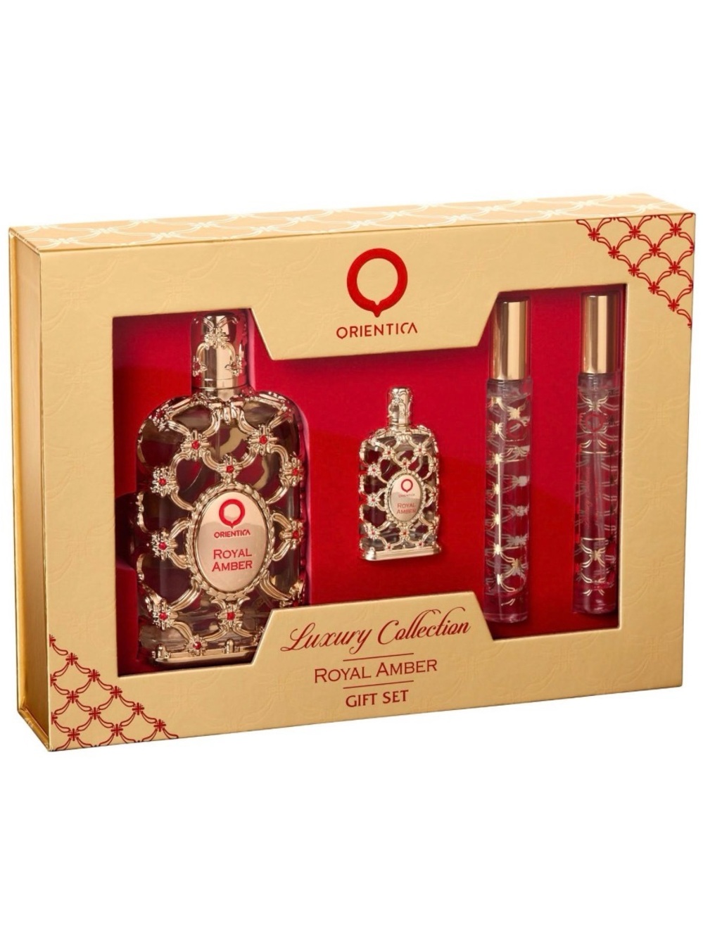 Orientica Women’s Royal Amber Luxury Gift Set — Gold & Red
